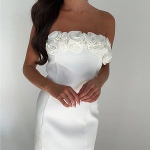 Meshki Brooks Rose Mini Dress in White Size Small NWT